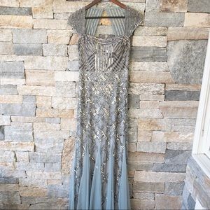🆕 Adrianna Papell Cap Sleeve Beaded Gown